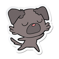 sticker of a cartoon dog