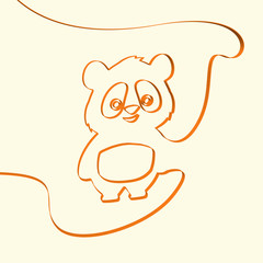 3D line art panda animal illustration, vector illustration © Sebestyen Balint