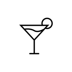 Cocktail line icon, logo isolated on white background