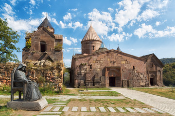Goshavank - Armenian medieval monastery complex XII-XIII centuries in the village of Gosh in sunny...
