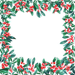 berries square frame white