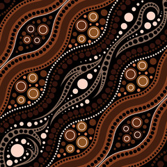 Aboriginal art vector background. Illustration based on aboriginal style of dot painting.