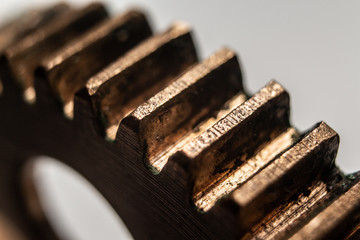 Old gears on white background