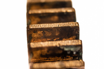 Old gears on white background