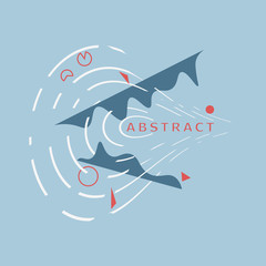 modern abstract background. composition of triangles, lines, circles. geometric elements in the air. vector illustration