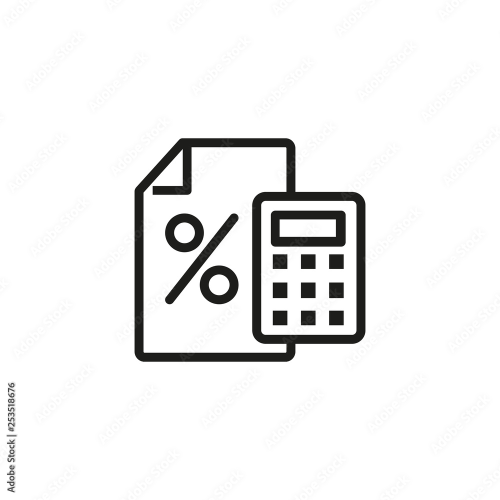 Poster counting interest rate line icon