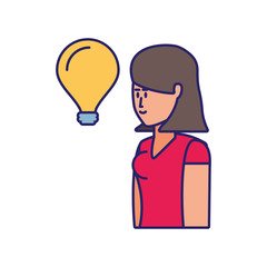 young woman with light bulb