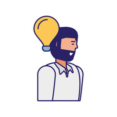 young man with light bulb