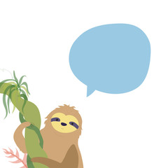 Vector illustration of cute character sloth