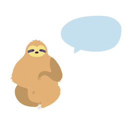 Vector illustration of cute character sloth