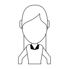 Woman faceless avatar cartoon in black and white