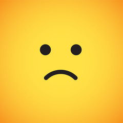 Realistic yellow emoticon in front of a yellow background, vector illustration