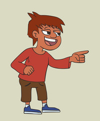 cartoon boy mocking pose