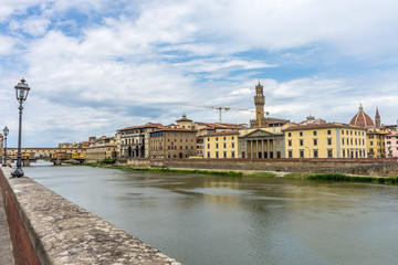 The Ponte Vecchio over the Arno River in Florence, Italy