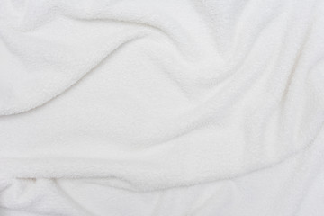white crumpled blanket, texture, top view