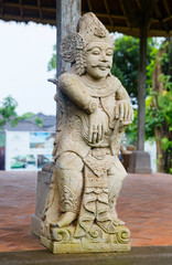 Indonesia, Bali, Statue in Pura Taman Ayun. The temple of Pura Taman Ayun is one of the most beautiful sights of Bali. This temple is one of the most important attractions of the island of Bali. Taman