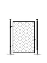 Realistic metal chain link fence.