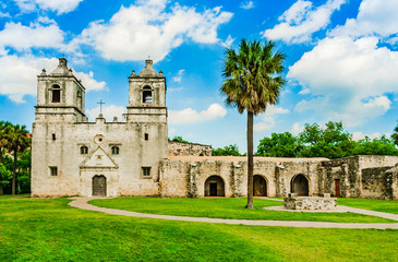Mission Concepcion in San Antonio Texas - obrazy, fototapety, plakaty