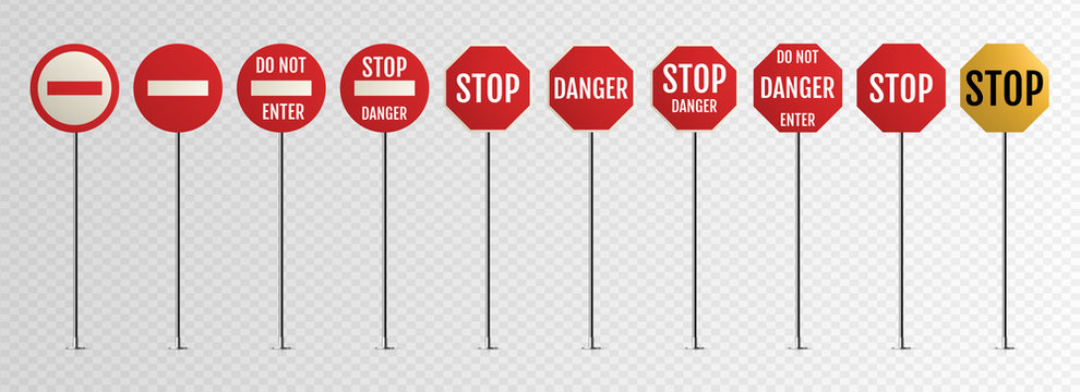 Traffic signs. Blank warning, danger