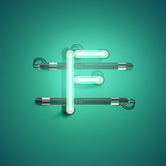 High detailed neon character from a set, vector illustration