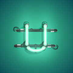 High detailed neon character from a set, vector illustration
