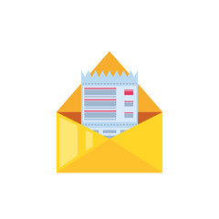 envelope mail with voucher isolated icon