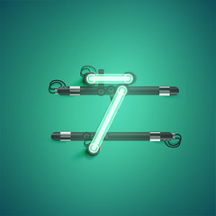 High detailed neon character from a set, vector illustration