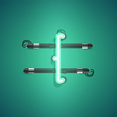 High detailed neon character from a set, vector illustration