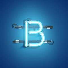 High detailed neon character from a set, vector illustration