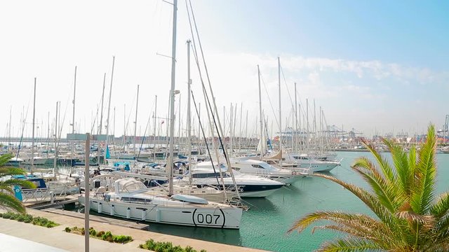 Morning in Luxury yachts docked. Which are in the valence marina