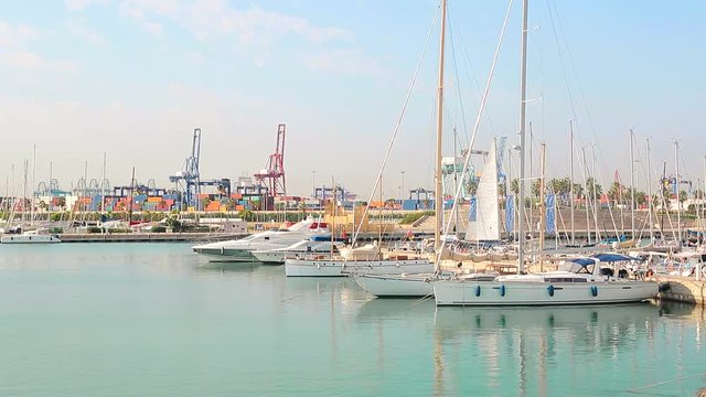 Morning in Luxury yachts docked. Which are in the valence marina