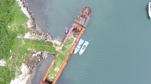 Top view of ships of Coast Guard of Federal Security Service of Russia