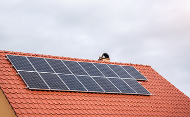 Solar panels on the roof