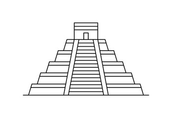 Maya pyramid icon. isolated on white background