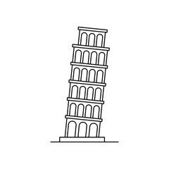 Tower of pisa icon. isolated on white background