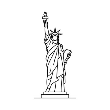 Statue of Liberty icon. isolated on white background
