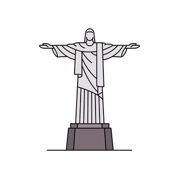 Christ the redeemer icon. isolated on white background
