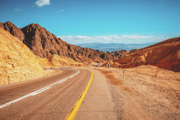Mountain road in the desert