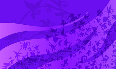 Abstract purple background with floral pattern. Vector backdrop illustration