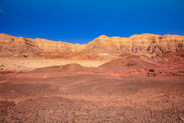 Fototapeta na wymiar View of the mountain desert with blue sky