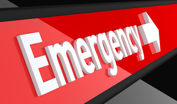 Emergency Sign. 3D Illustration