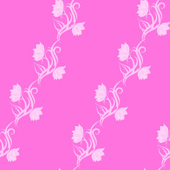 Fototapeta na wymiar Pink tribal Flower seamless pattern for fabric print, cloth, textile or wrapping paper. Backdrop vector illustration