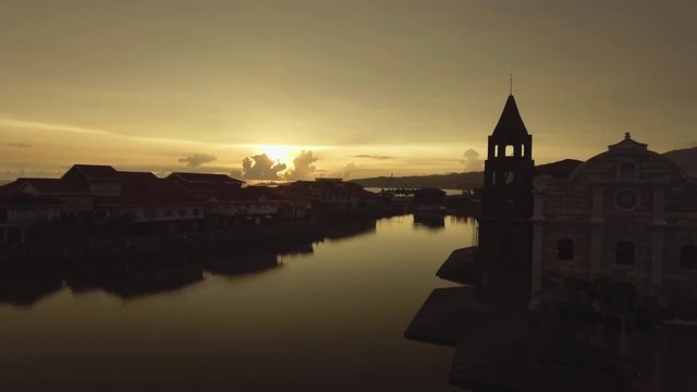 Aerial Footage of Lake in Las Casas Filipinas De Acuzar