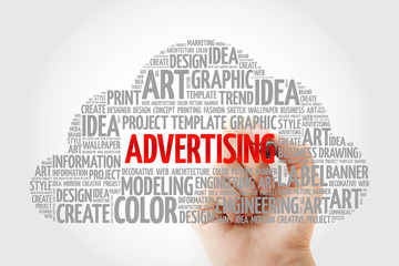 ADVERTISING word cloud with marker, creative business concept background