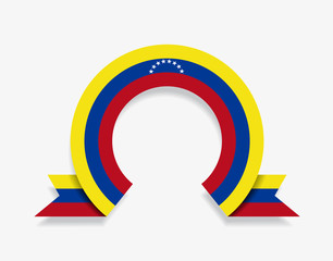 Venezuelan flag rounded abstract background. Vector illustration.