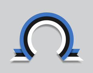 Estonian flag rounded abstract background. Vector illustration.