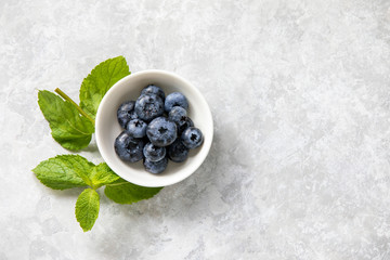 Blueberries in a white bowl