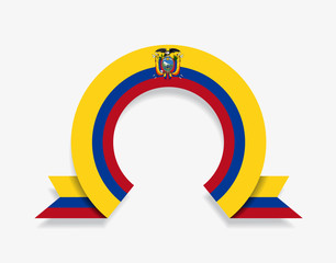 Ecuadorian flag rounded abstract background. Vector illustration.