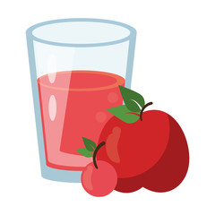 apple and cherry juice smoothie cup