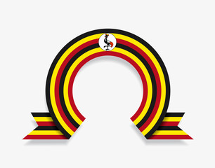 Ugandan flag rounded abstract background. Vector illustration.